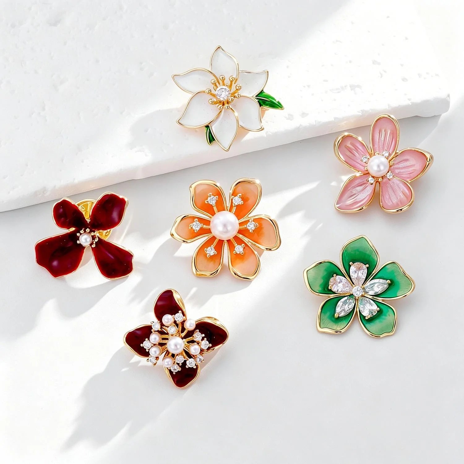Elegant Camellia Sunflower Brooch With Pearl Rhinestone Alloy Flower Lapel Pin Corsage Suit Accessory Gift