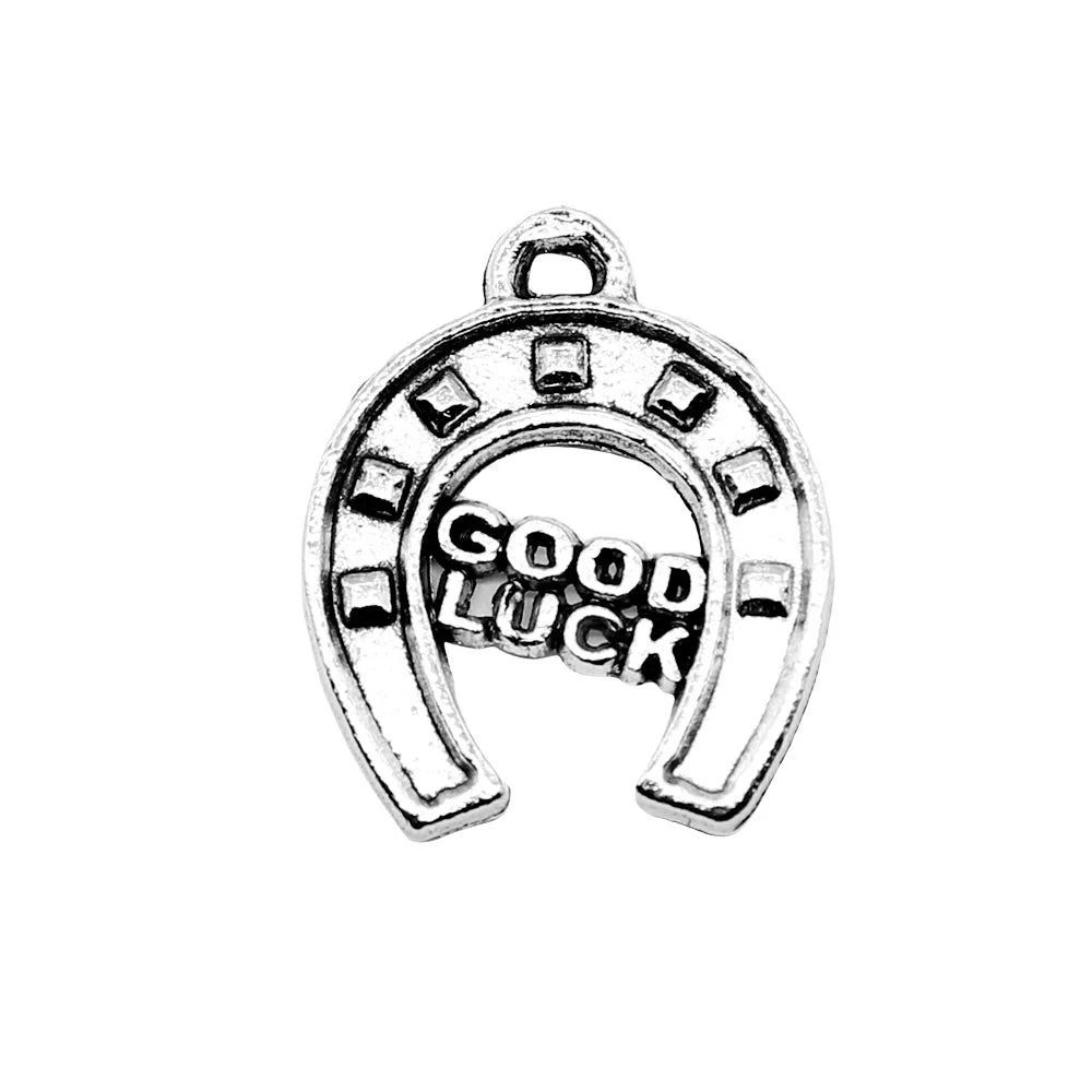 17x14mm 1.2g Antique Silver Zinc Alloy Good Luck Horseshoe Charm Pendant for DIY Jewelry Making