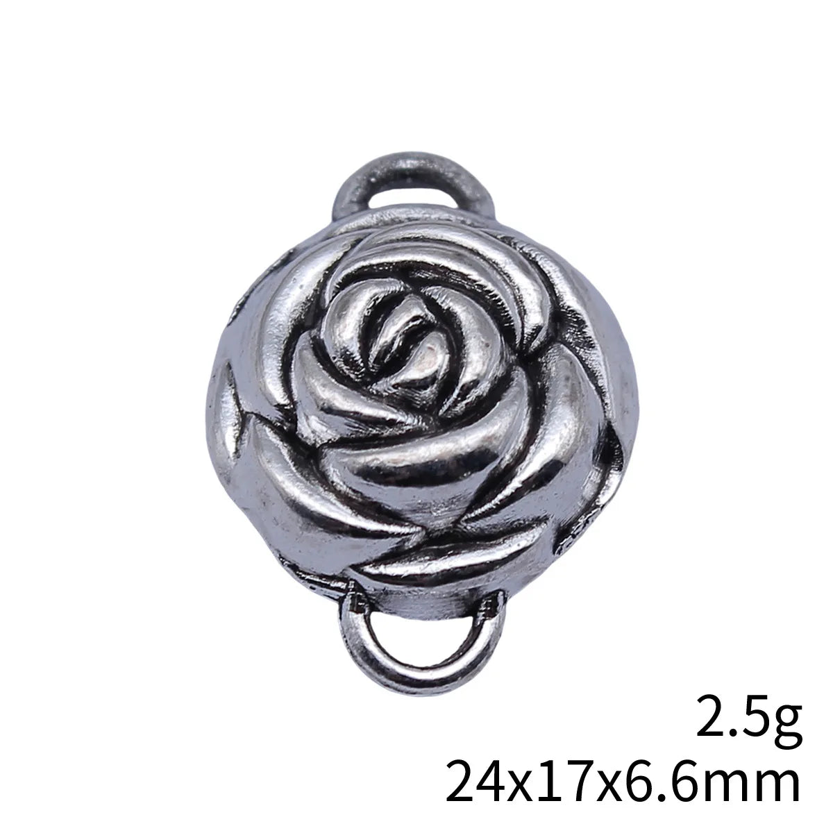 24x17x6.6mm 2.5g Antique Silver Zinc Alloy Flower Connector Charm for DIY Necklace Bracelet Making