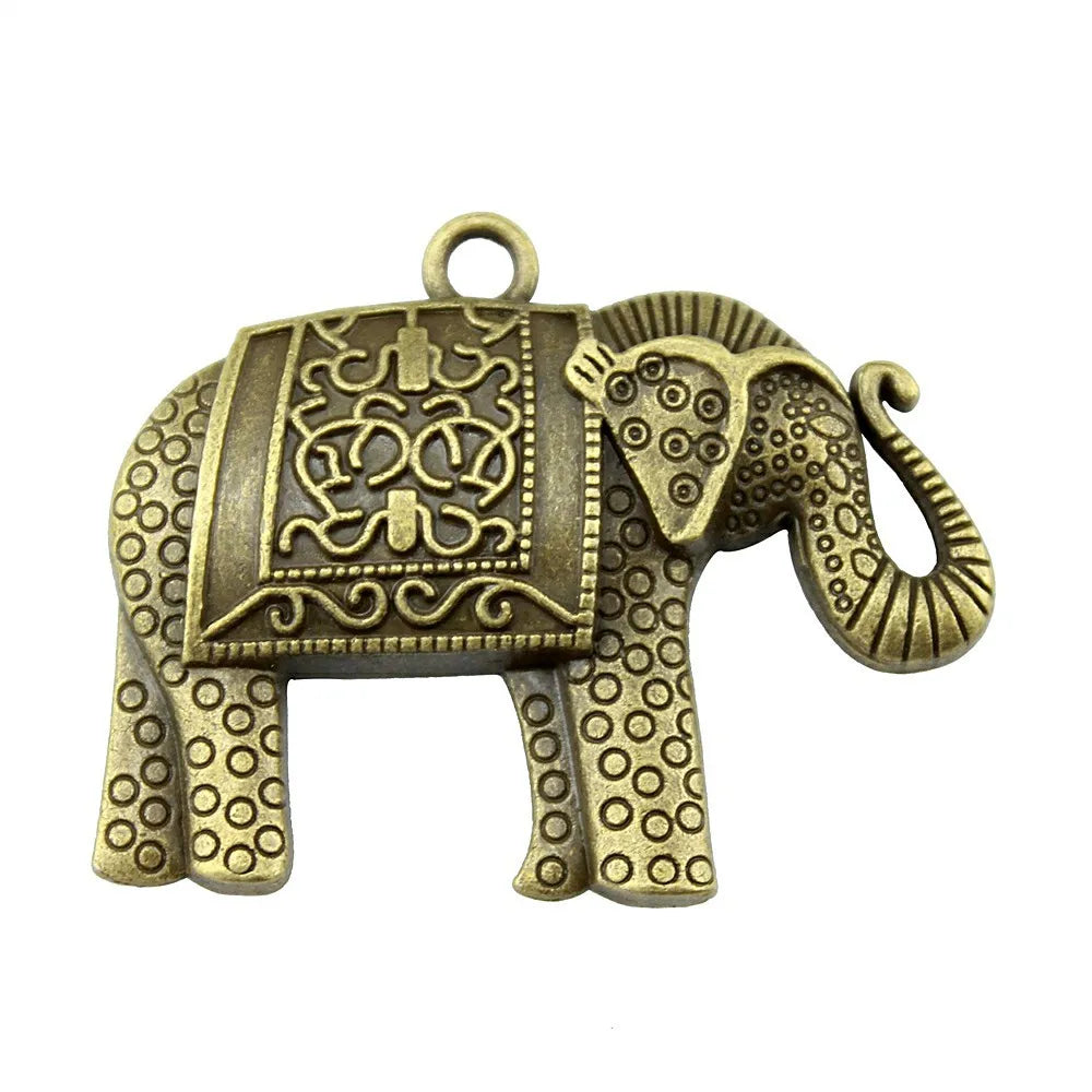 38x48mm 9.2g Multicolor Zinc Alloy Elephant Charm Pendant for DIY Necklace Bracelet Jewelry Making