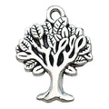 Antique Silver Zinc Alloy Leaf Tree of Life Bead for DIY Beaded Jewelry