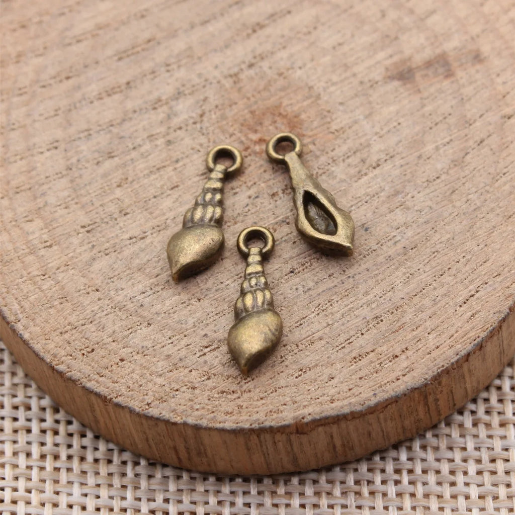 16x5.2mm 0.55g Multicolor Zinc Alloy Conch Shell Charm Pendant for Earring Necklace Bracelet DIY