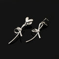 Elegant Luxury Rhinestone Heart Bow Long Drop Stud & Clip On No Piercing Alloy Statement Earrings