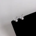 Silver Plated Copper Micro Pave Zircon Bow Stud Earrings Sweet Cute Fashion Jewelry