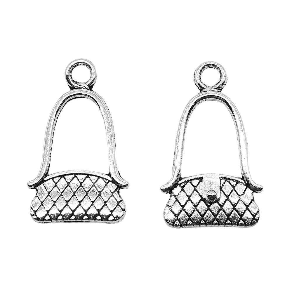 12x20mm 0.8g Multi-Color Zinc Alloy Ladies Handbag Charm Pendant for Necklace Bracelet DIY Jewelry Making
