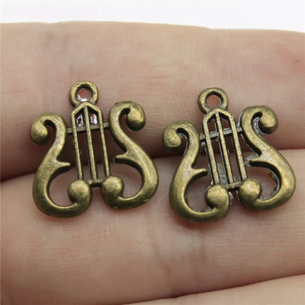 17x16mm 1.9g Multicolor Zinc Alloy Musical Instrument Charm Pendant for DIY Music Theme Jewelry