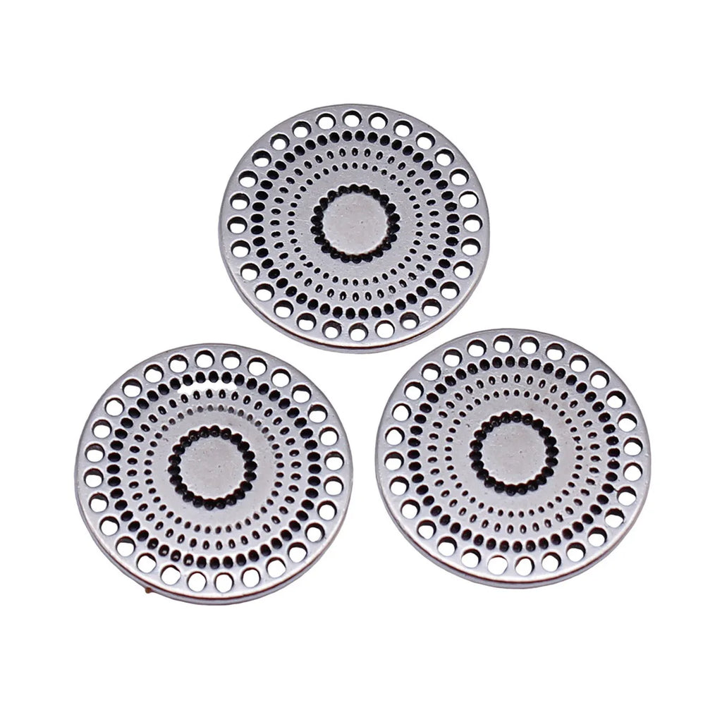 18x18x1.1mm 1.4g Multicolor Zinc Alloy Multi-Hole Flower Filigree Charm Pendant for DIY Jewelry Making