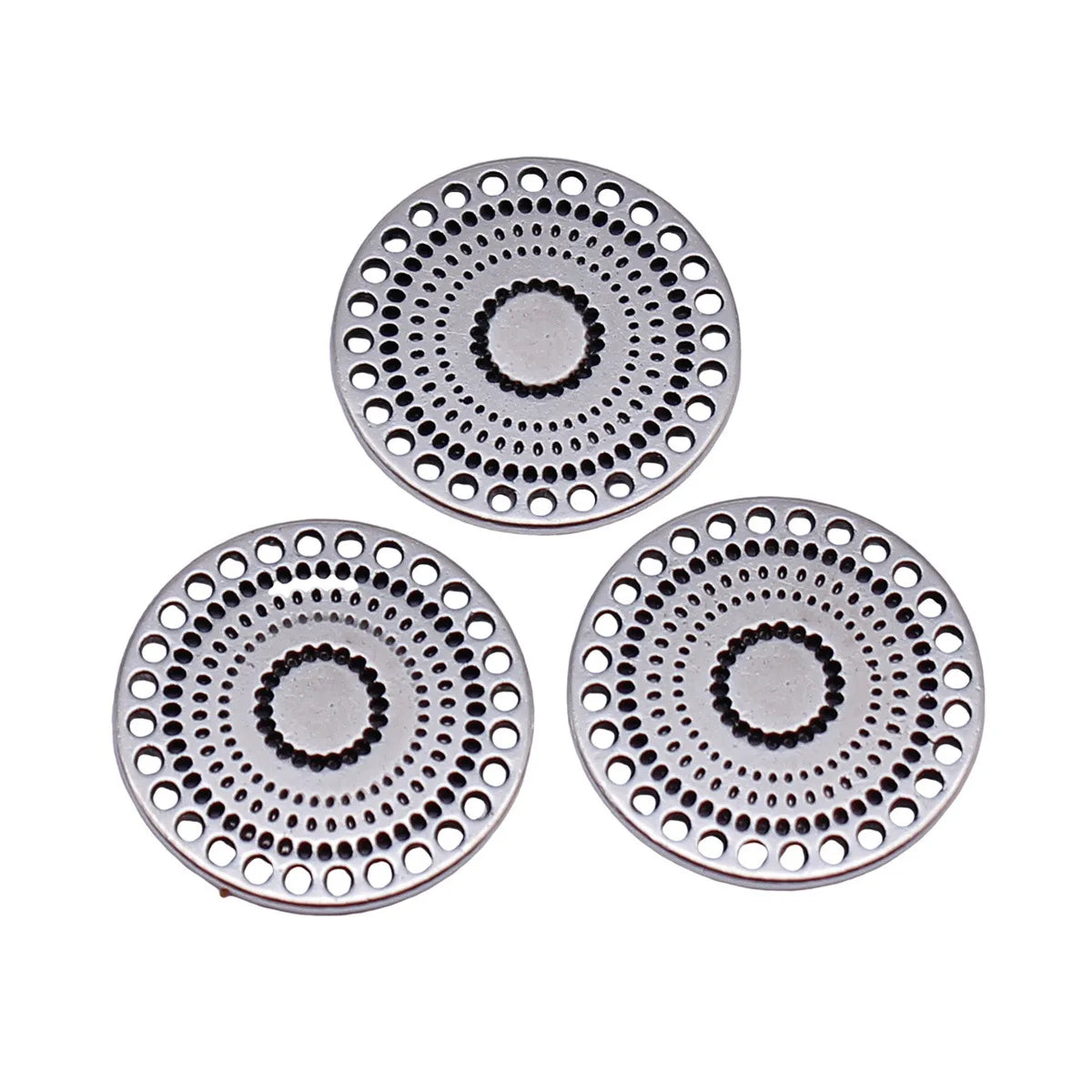 18x18x1.1mm 1.4g Multicolor Zinc Alloy Multi-Hole Flower Filigree Charm Pendant for DIY Jewelry Making