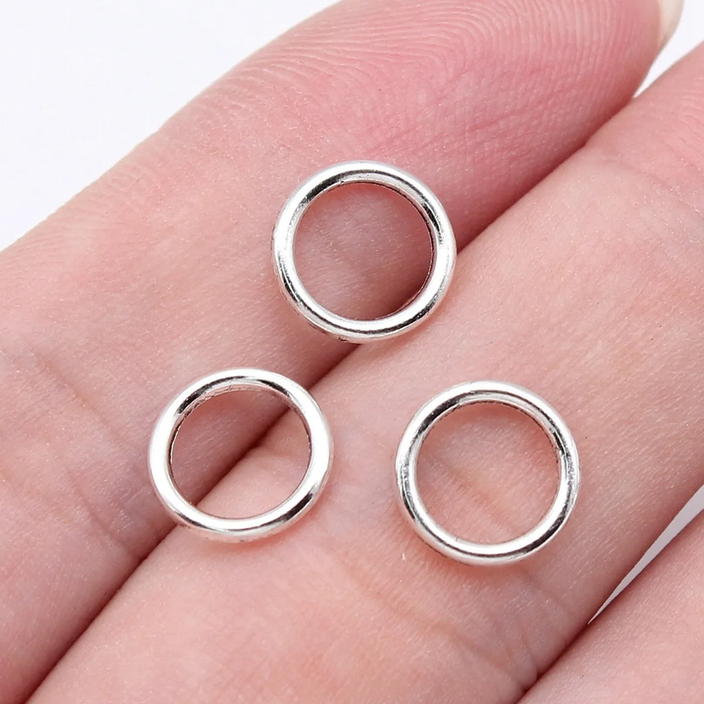 10x10mm 0.24g Multicolor Zinc Alloy Round Ring Charm Pendant for DIY Necklace Bracelet Making