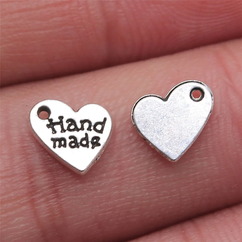 8x8mm 0.4g Multicolor Zinc Alloy Small Heart Charm Pendant for DIY Bracelet Necklace Jewelry Making