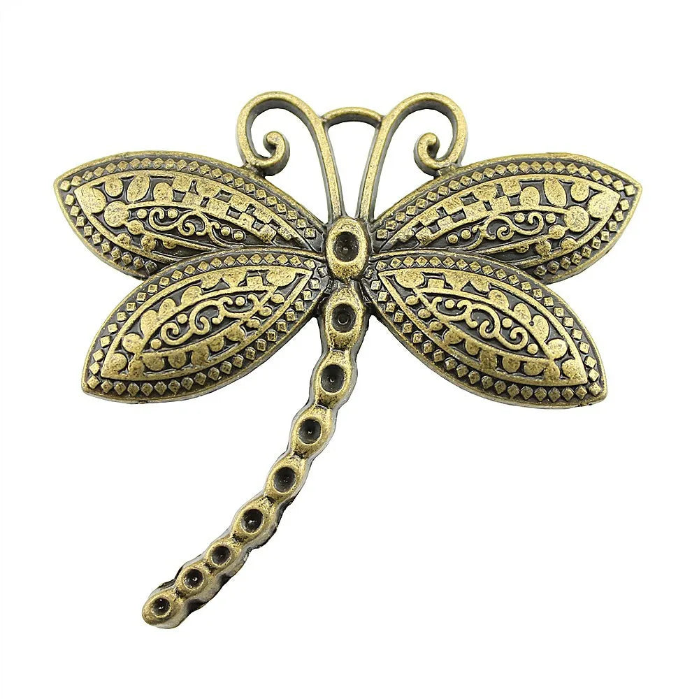 60x58mm 11.2g Multicolor Zinc Alloy Dragonfly charm pendant for necklace bracelet DIY jewelry making