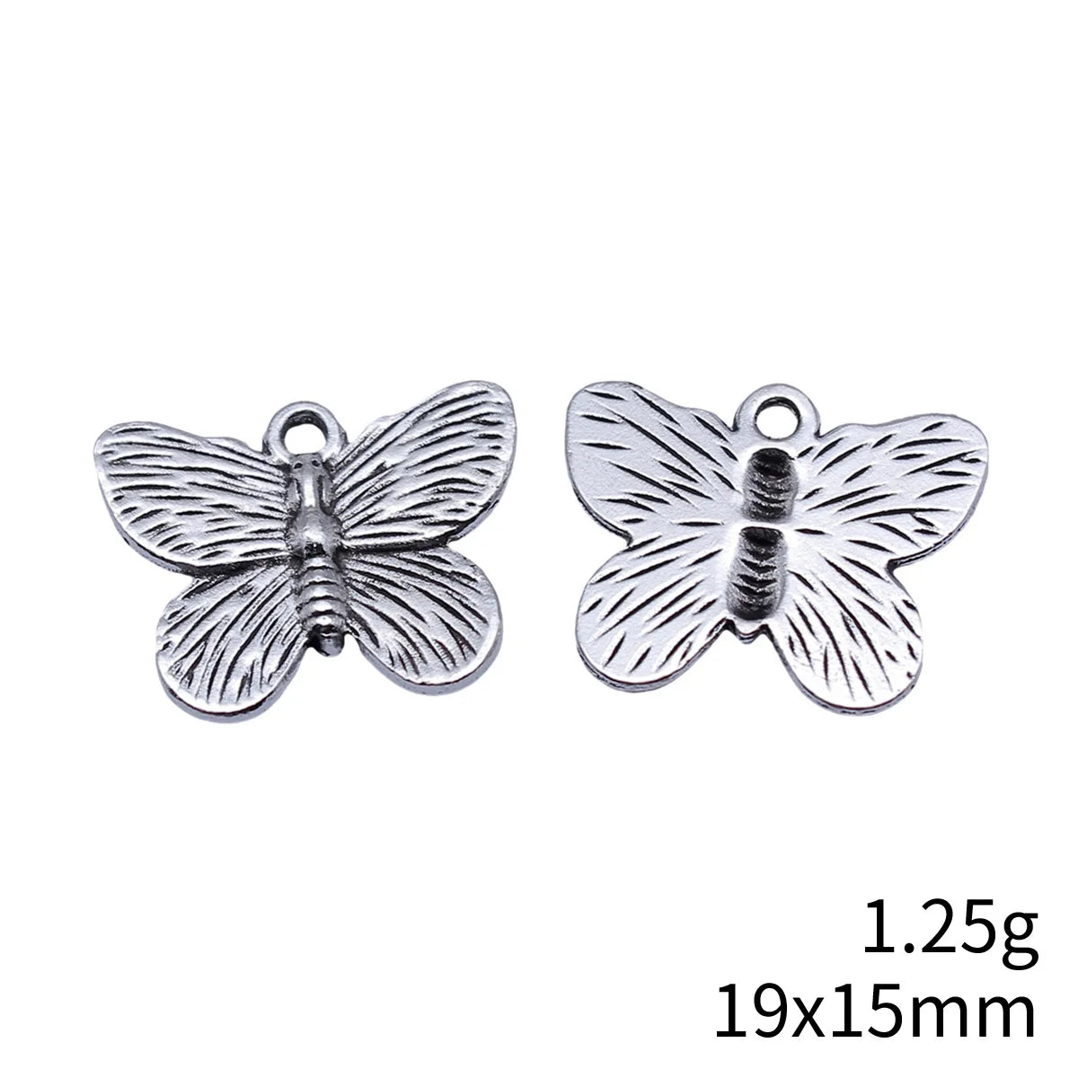 19x15mm 1.25g Antique Silver Zinc Alloy Butterfly Charm Pendant for DIY Necklace Bracelet Jewelry Making