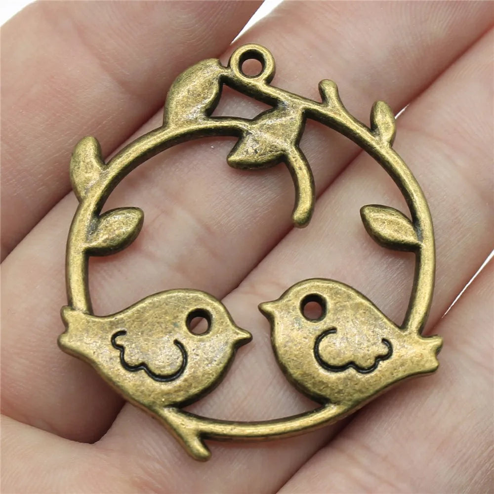 42x39mm 7.6g Multicolor Zinc Alloy Bird Charm Pendant for DIY Necklace Bracelet Jewelry Making