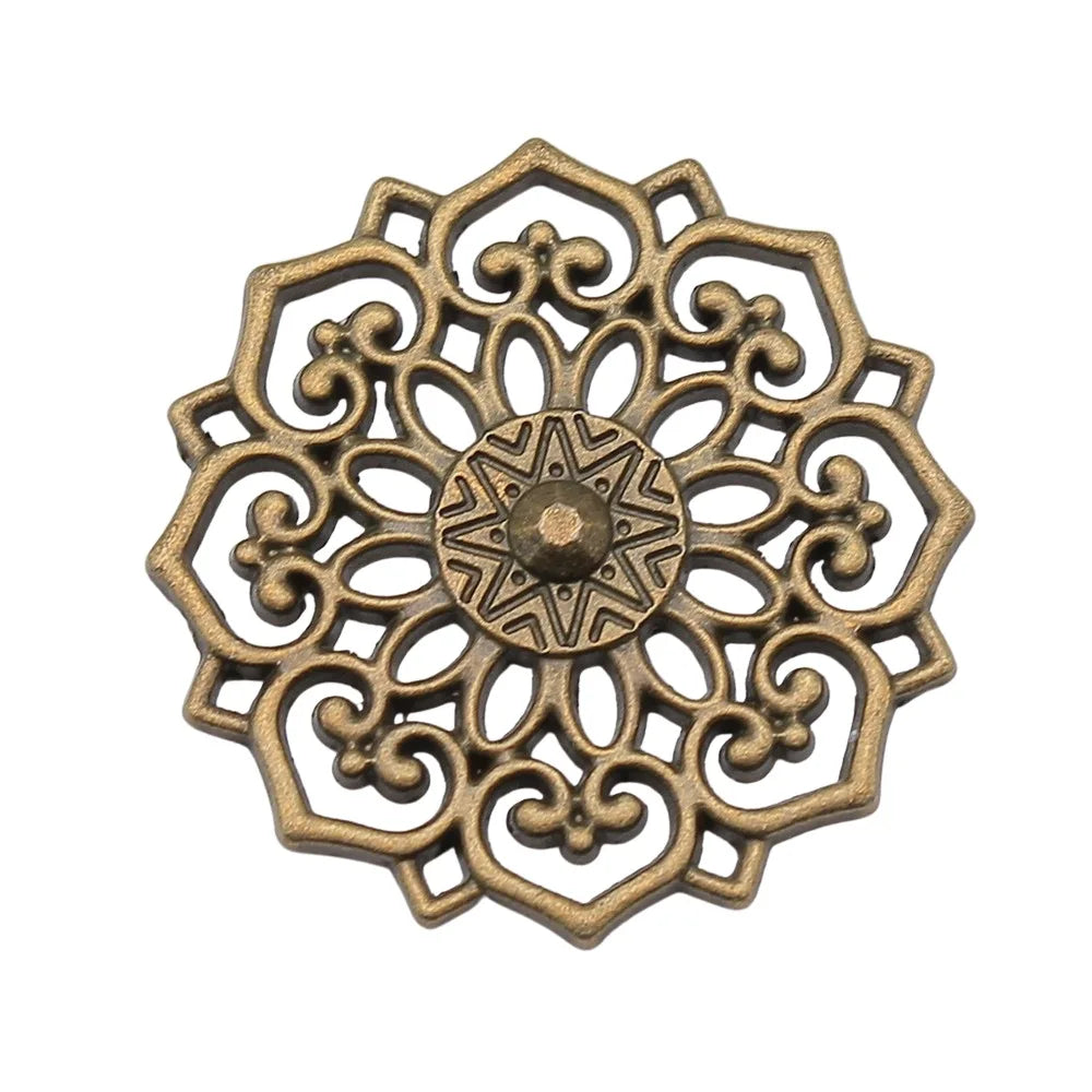 31x31mm 4g Multicolor zinc alloy Flower Filigree charm pendant for DIY necklace bracelet making