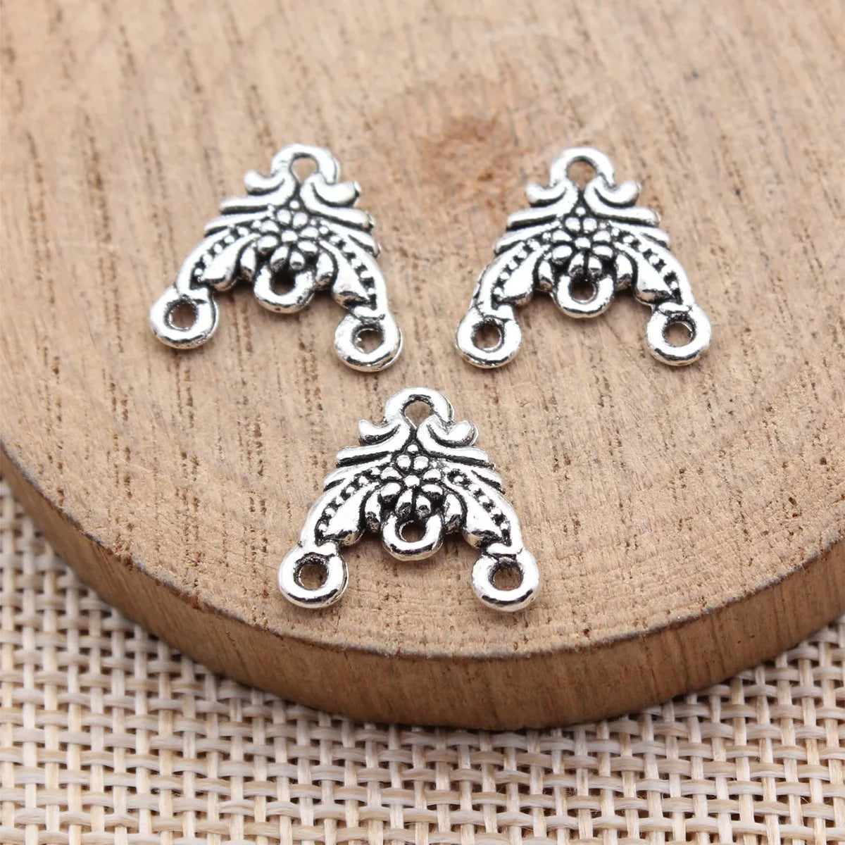 15x14mm 0.91g Multi Color Zinc Alloy Flower Earring Connector Charm for DIY Earrings Jewelry Making