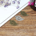 17x10MM Zinc Alloy Hollow Leaf Charm Pendant for DIY Necklace Bracelet Jewelry Making