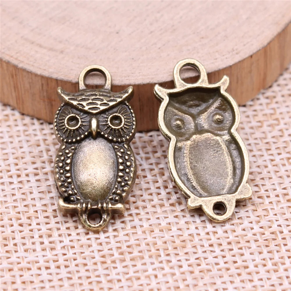 27x13mm 2.2g Zinc Alloy Owl Cat Connector Charm Pendant for DIY Necklace Bracelet Jewelry Making