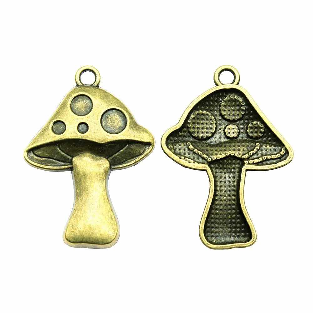 40x29mm 4.8g Multicolor Zinc Alloy Mushroom Charm Pendant for DIY Necklace Bracelet Earring Making