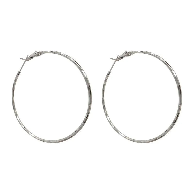 Exaggerated Copper Round Hoop Earrings Geometric Minimalist Sweet Cool Statement Jewelry