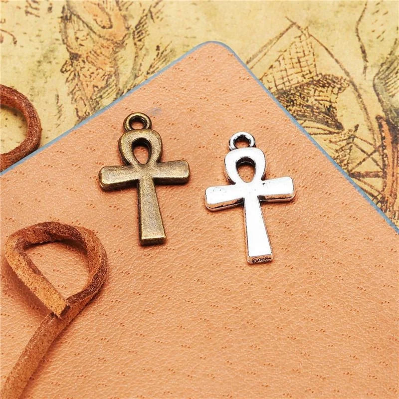 22x13MM Antique Silver Zinc Alloy Cross Double Sided Charm Pendant for DIY Necklace Bracelet Jewelry Making