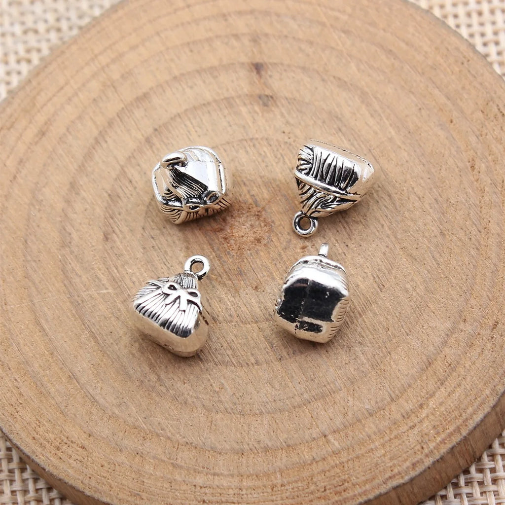 10x8.6x7.3mm 1.8g Antique Silver Zinc Alloy Rice Dumpling Charm Pendant for DIY Festival Jewelry Making