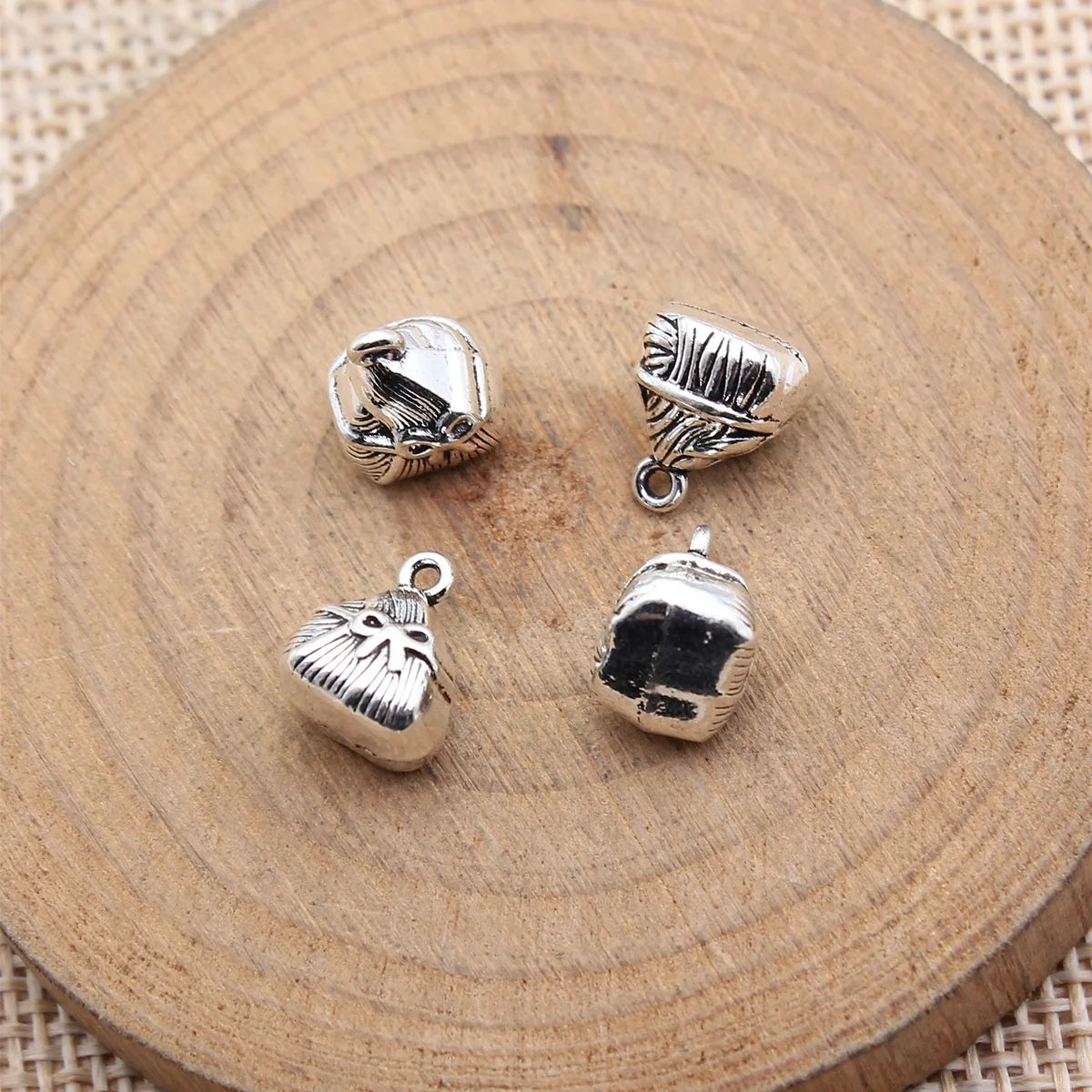 10x8.6x7.3mm 1.8g Antique Silver Zinc Alloy Rice Dumpling Charm Pendant for DIY Festival Jewelry Making