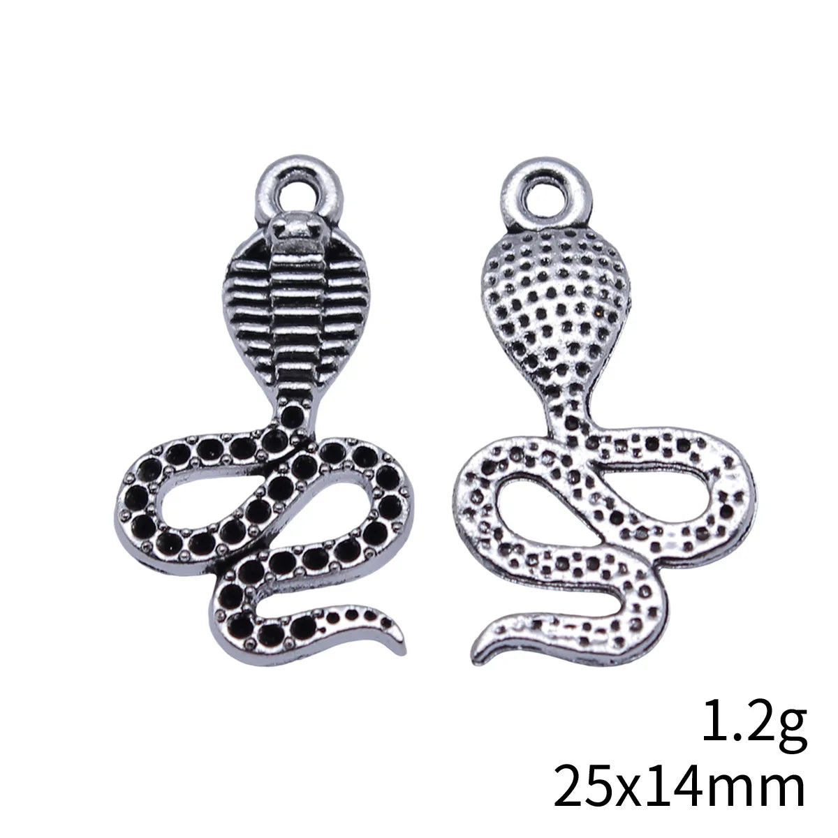 25x14mm 1.2g Antique Silver Zinc Alloy Cobra Charm Pendant for DIY Necklace Bracelet Jewelry Making