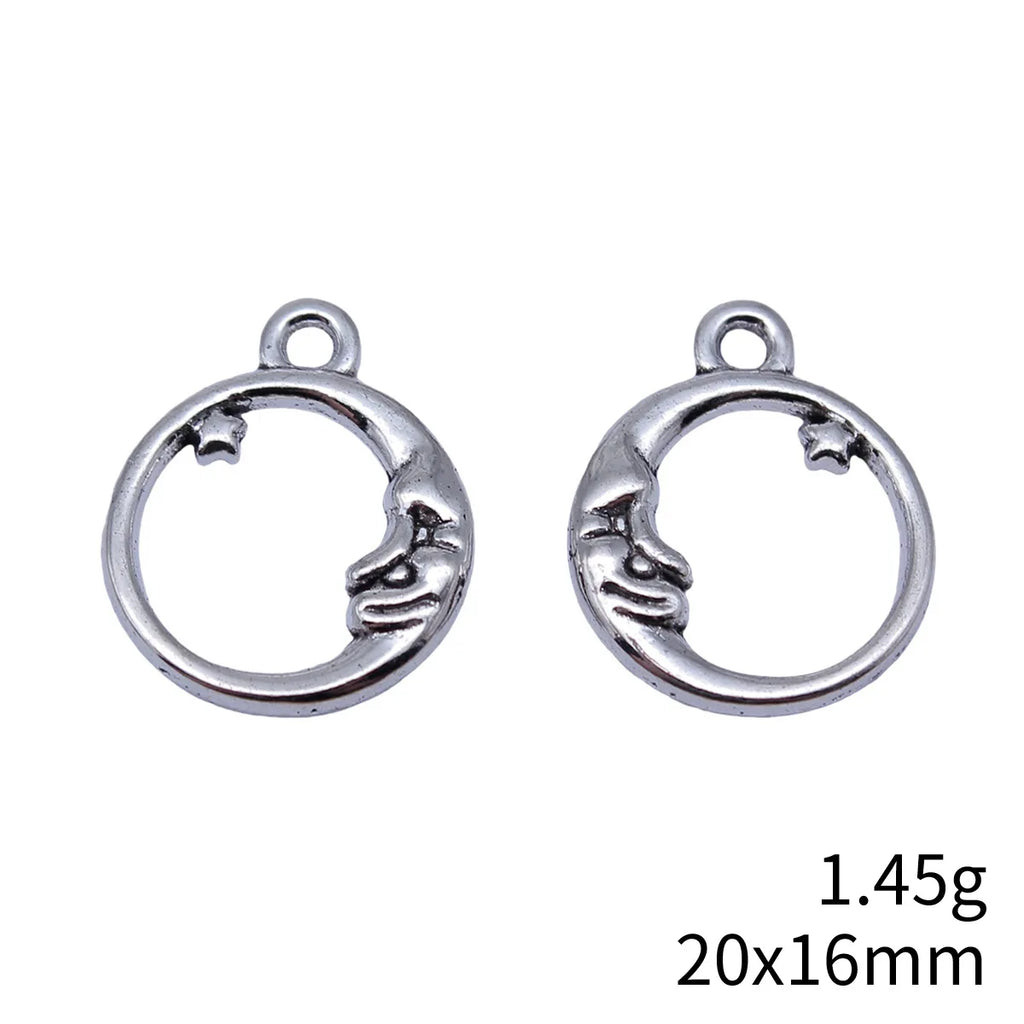 20x16mm 1.45g Multicolor Zinc Alloy Moon Star Charm Pendant for DIY Necklace Bracelet Jewelry Making