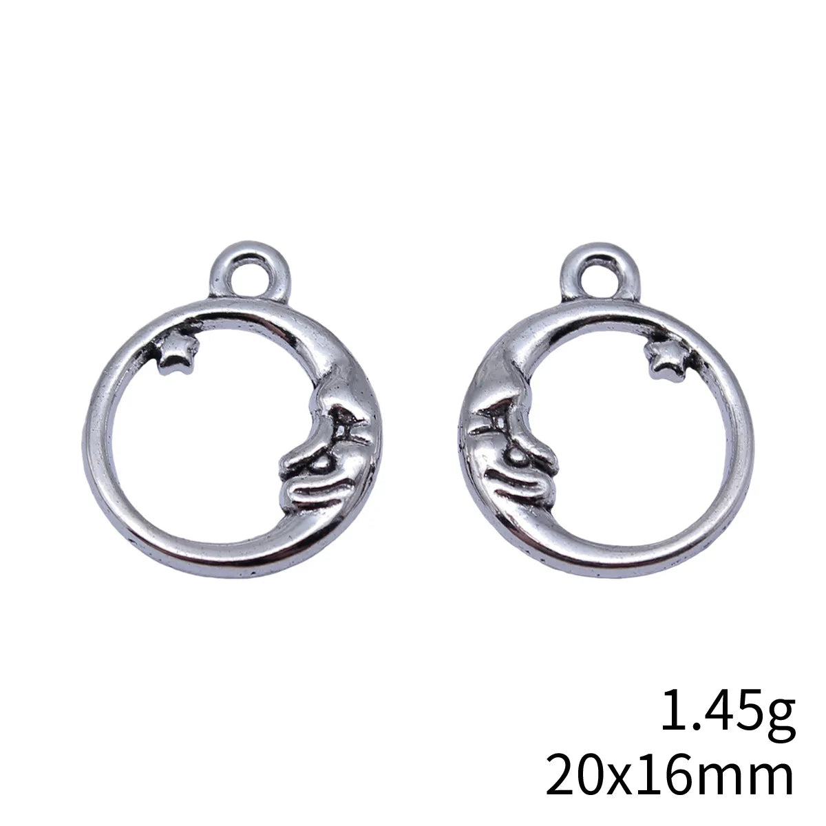 20x16mm 1.45g Multicolor Zinc Alloy Moon Star Charm Pendant for DIY Necklace Bracelet Jewelry Making