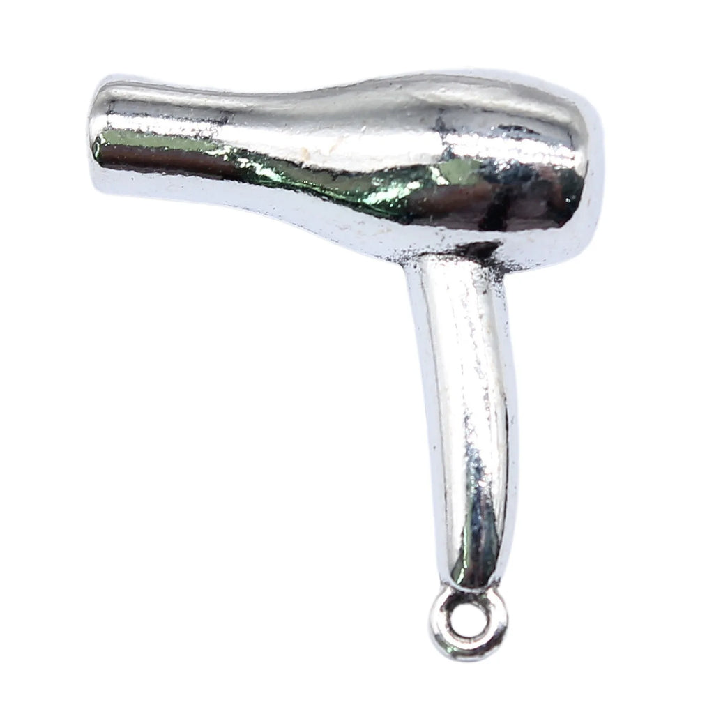 27x23mm 7.7g Antique Silver Zinc Alloy 3D Hair Dryer Charm Pendant for DIY Necklace Bracelet Making