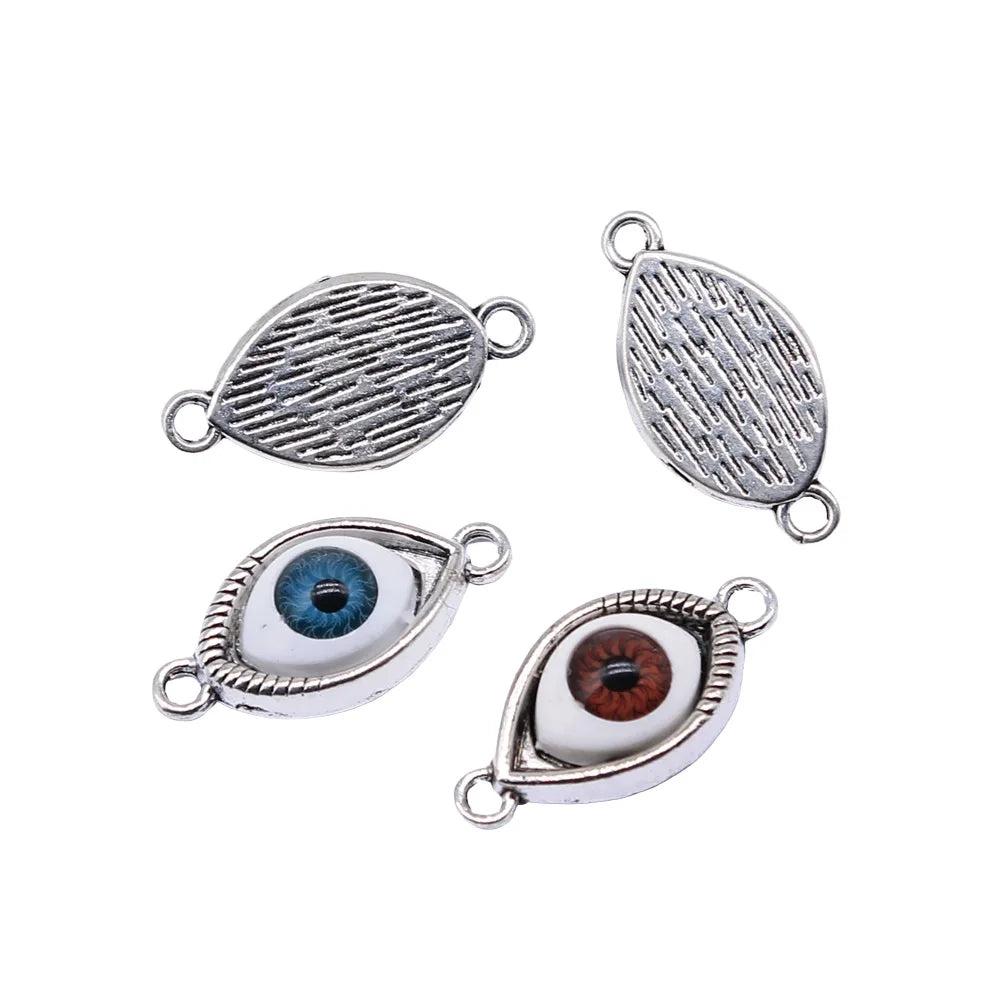 30x15mm 3.5g Antique Silver Zinc Alloy Eye Connector Charm for DIY Necklace Bracelet Making