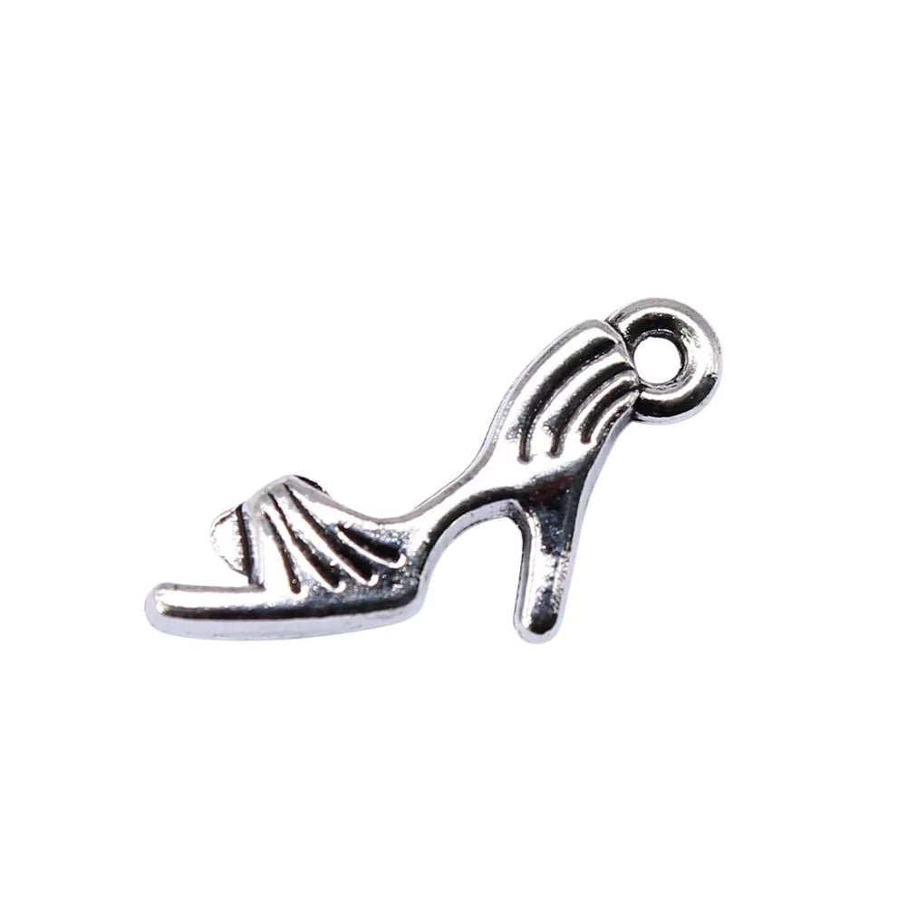 20x11mm 1.1g Antique Silver Zinc Alloy Women's Sandal Charm Pendant for DIY Necklace Bracelet Making