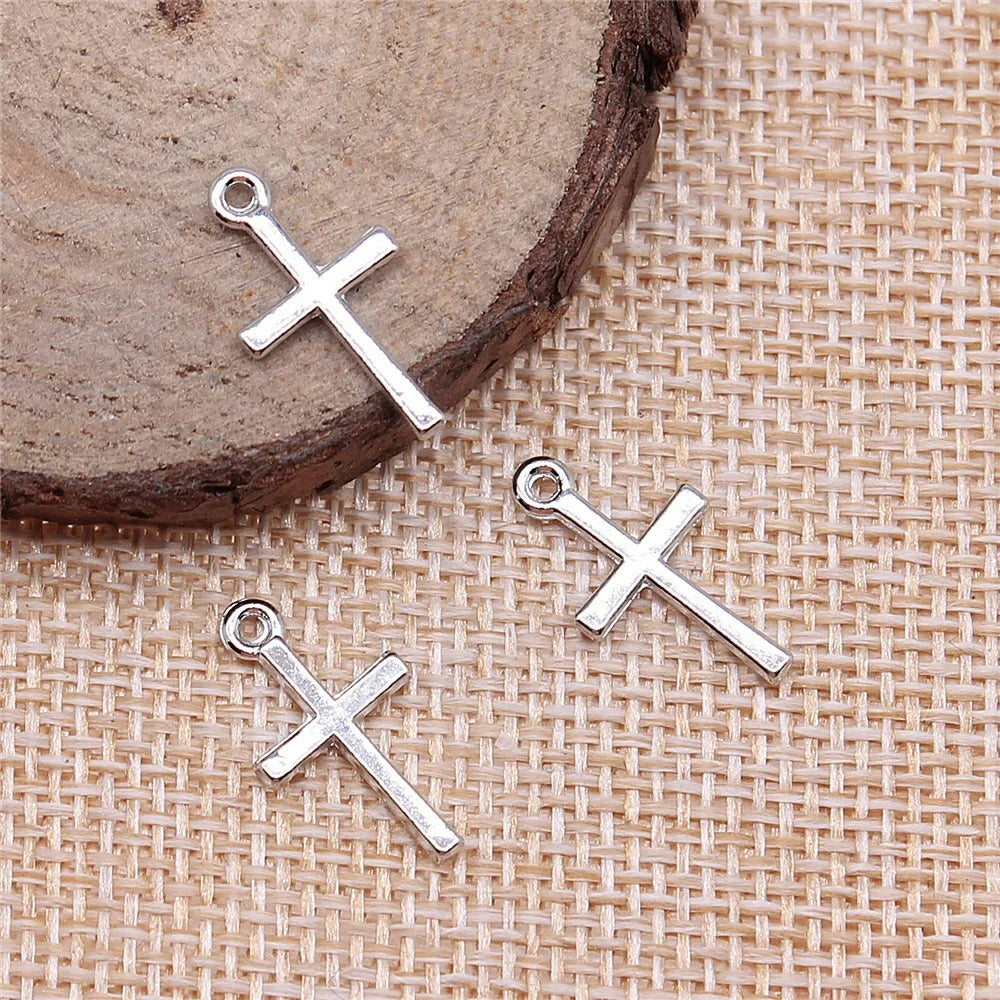 10x18mm 0.4g Multicolor Zinc Alloy Cross Charm Pendant for DIY Necklace Bracelet Jewelry Making