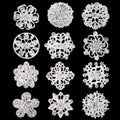 Elegant Korean Style Rhinestone Flower Brooch Pin, Silver Alloy Lapel Corsage For Women Suit Accessory Gift