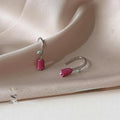 Silver Tulip Flower Copper Drop Earrings Forest Style Sweet Floral Jewelry