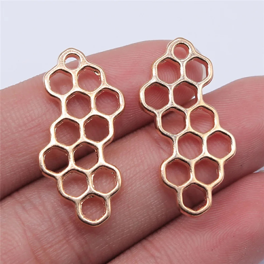 31x15mm 2g Multicolor Zinc Alloy Honeycomb Charm Pendant for DIY Necklace Bracelet Jewelry Making