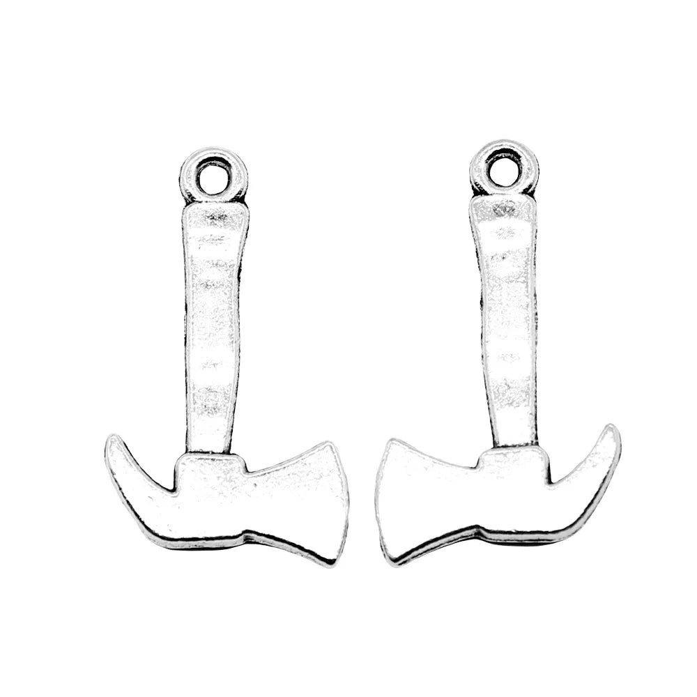 26x15mm 1.7g Antique Silver Zinc Alloy Axe Charm Pendant for DIY Tool Theme Jewelry Making