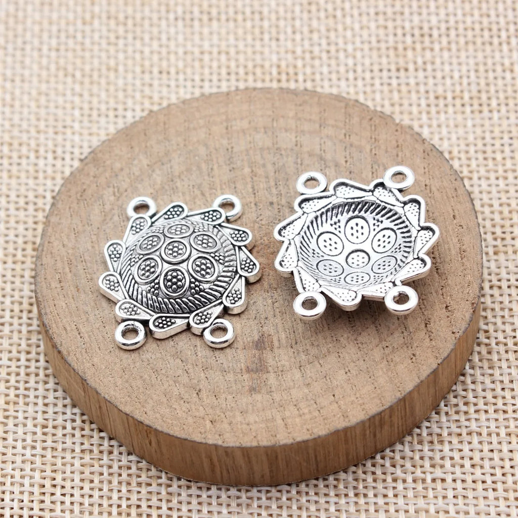 27x23mm 2.6g Multicolor Zinc Alloy Four-Hole Connector Charm for Body Chain Waist Chain Jewelry