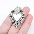 41x29mm 4.8g Multicolor Zinc Alloy Gothic Skull Heart Charm Pendant for DIY Necklace Jewelry