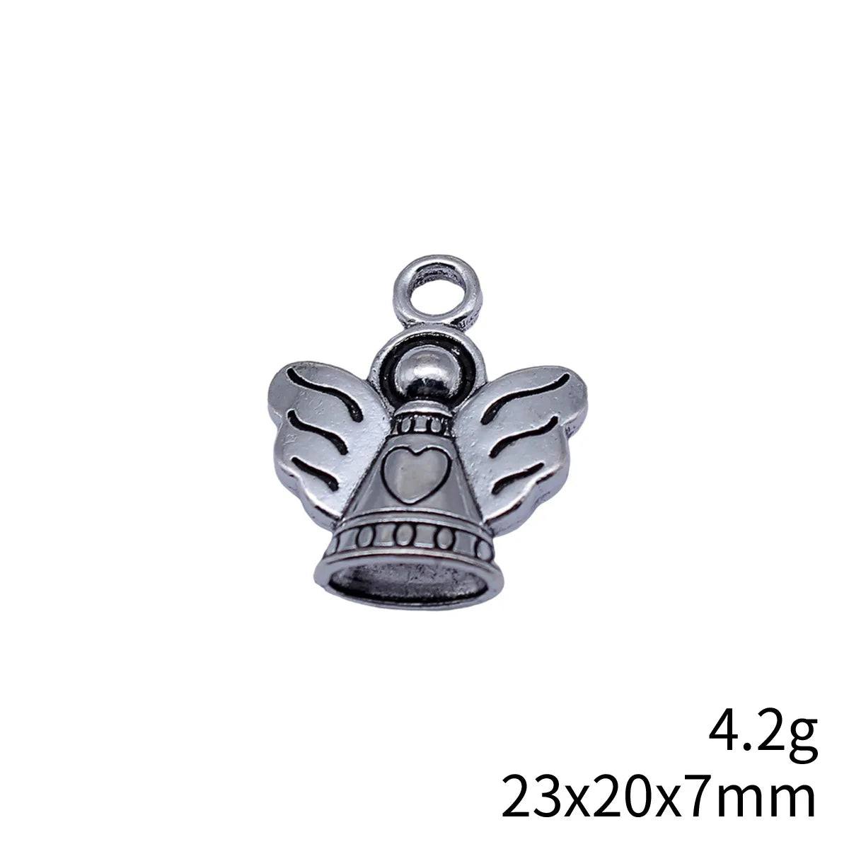 23x20x7mm 4.2g Antique Silver Zinc Alloy Angel Charm Pendant for DIY Necklace Bracelet Jewelry Making
