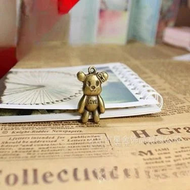 29x16MM Antique Silver Zinc Alloy Bear Charm Pendant for DIY Necklace Bracelet Jewelry Making