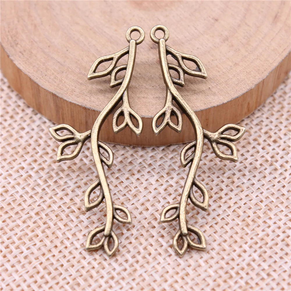 43x17mm 1.8g Multi Color Zinc Alloy Tree Branch Charm Pendant for DIY Necklace Bracelet Making