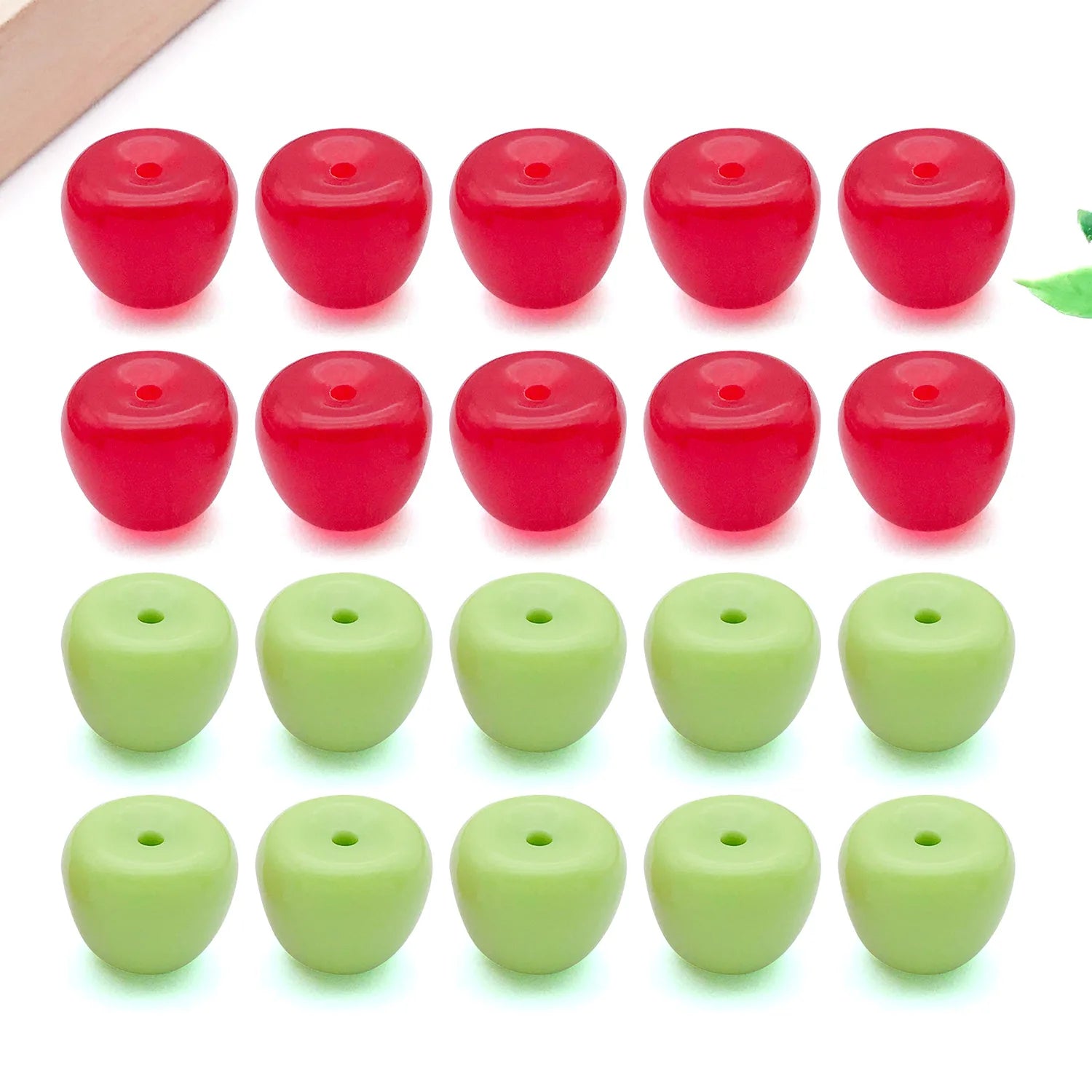 Glossy Acrylic Apple Loose Beads for Bracelet, Phone Chain and Keychain Jewelry Making