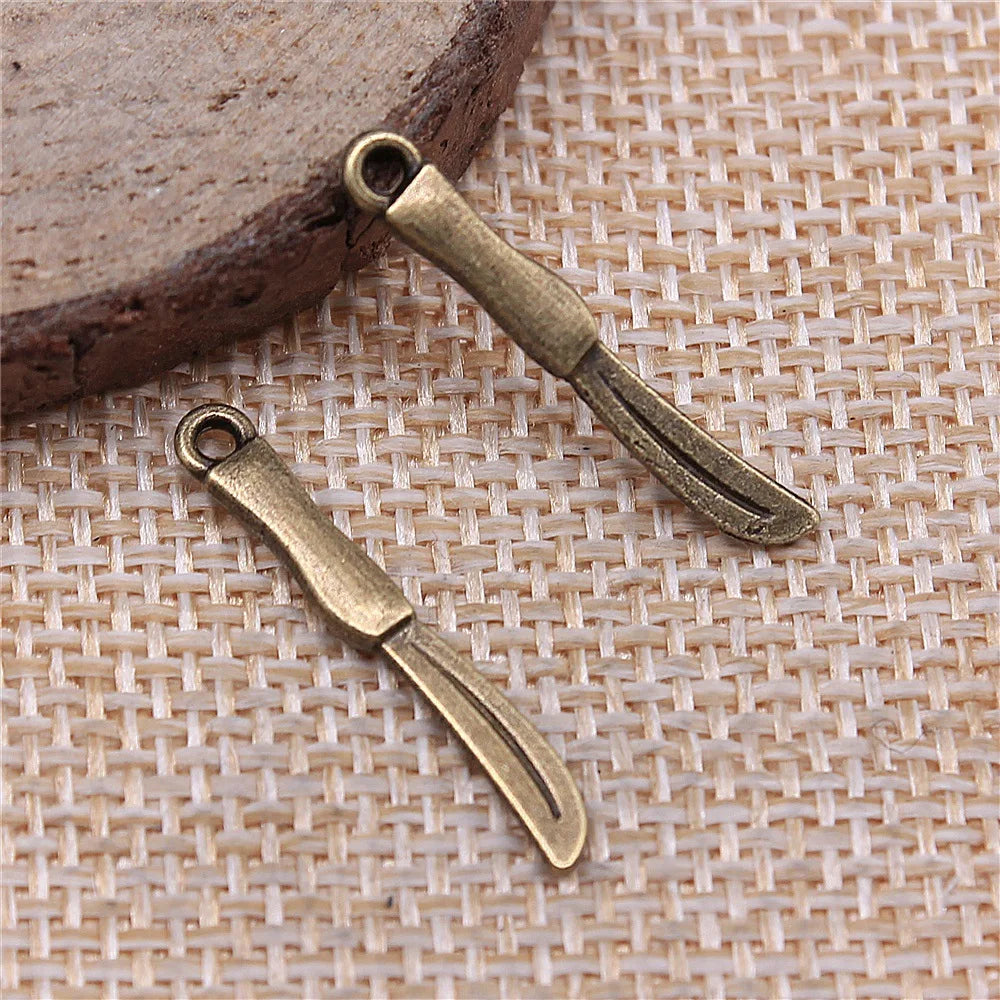 25mm 0.6g Multicolor Zinc Alloy Fruit Knife Charm Pendant for DIY Bracelet Necklace Jewelry Making