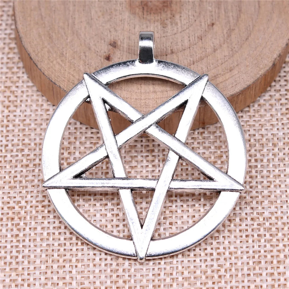 51x44mm 13.55g Zinc Alloy Inverted Five Point Star Charm Pendant for Gothic Necklace Bracelet DIY Jewelry