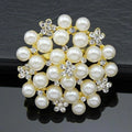 Elegant Pearl And Rhinestone Flower Bouquet Brooch, Alloy Lapel Pin Corsage For Women's Suit Accessory Gift