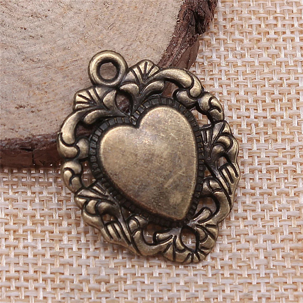 34x26mm 4.3g Multicolor Zinc Alloy Heart Charm Pendant for DIY Necklace Bracelet Jewelry Making
