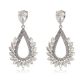 Luxury Green Teardrop Crystal Rhinestone Chandelier Earrings For Women Wedding Party Banquet Gift