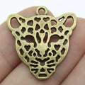 28x26mm 3g Multicolor Zinc Alloy Leopard Head Charm Pendant for DIY Animal Jewelry Accessories