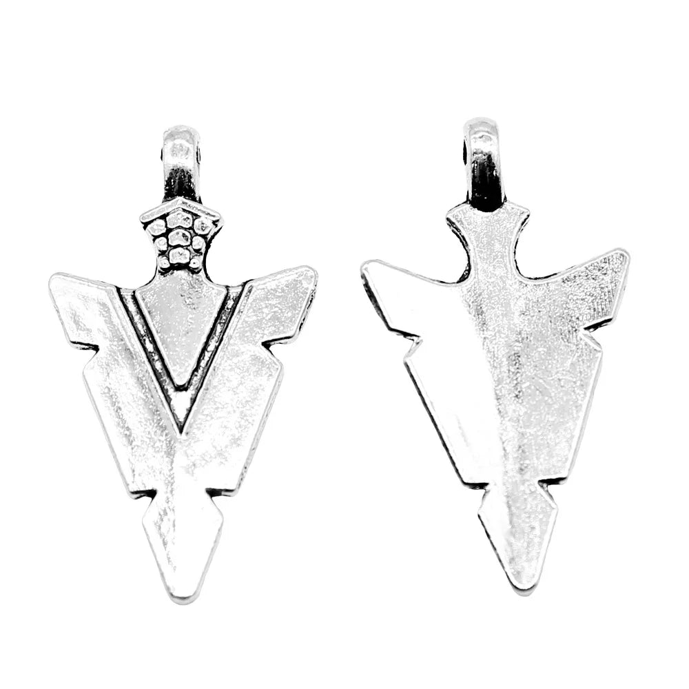 28x15mm 1.2g Antique Silver Zinc Alloy Arrowhead Charm Pendant for DIY Bracelet Necklace Making